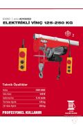 Attlas EV250 Elektrikli Caraskal Vinç 125-250 Kg