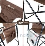 Rox Camping 0318 Fonksiyonel Sehpalı Kamp Sandalyesi - Kahverengi
