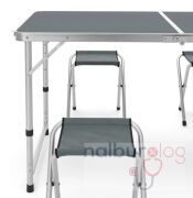 Rox Camping 0313 Tabureli Yükseklik Ayarlı Katlanır Kamp Masası Seti