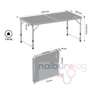 Rox Camping 0311 Yükseklik Ayarlı Katlanır Kamp Masası 120x60 cm