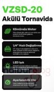 VOLTZ VZSD-20 Akülü Torklu Vidalama 20 Volt Çift Akülü 5 Ah 1/4 Soket