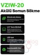 VOLTZ VZIW-20 Şarjlı Somun Sıkma 20 Volt 5 Amper Çift Akülü 1/2 Soket