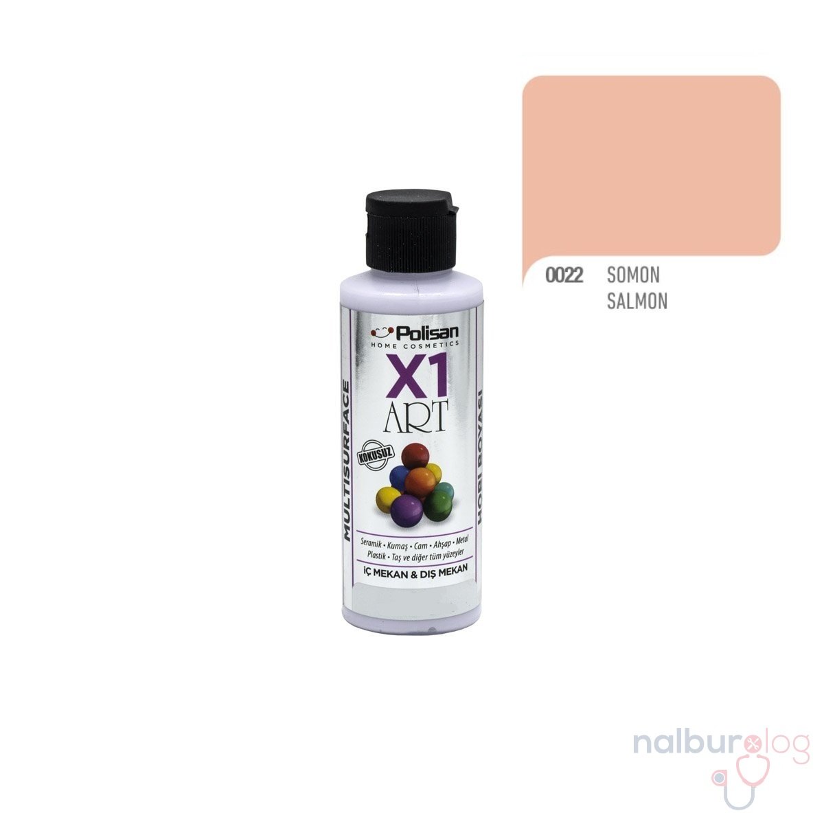 Polisan X1ART Multisurface Hobi Boyası 120ml - 0022 Somon