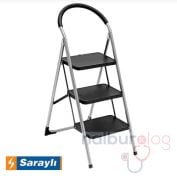 Saraylı Pratik Lüks Mega Metal Merdiven 3 Basamaklı