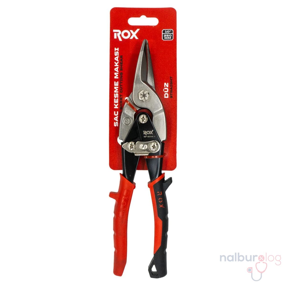 Rox 0254 Mafsallı Sac Kesme Makası 10'' 250mm (Düz Kesim)