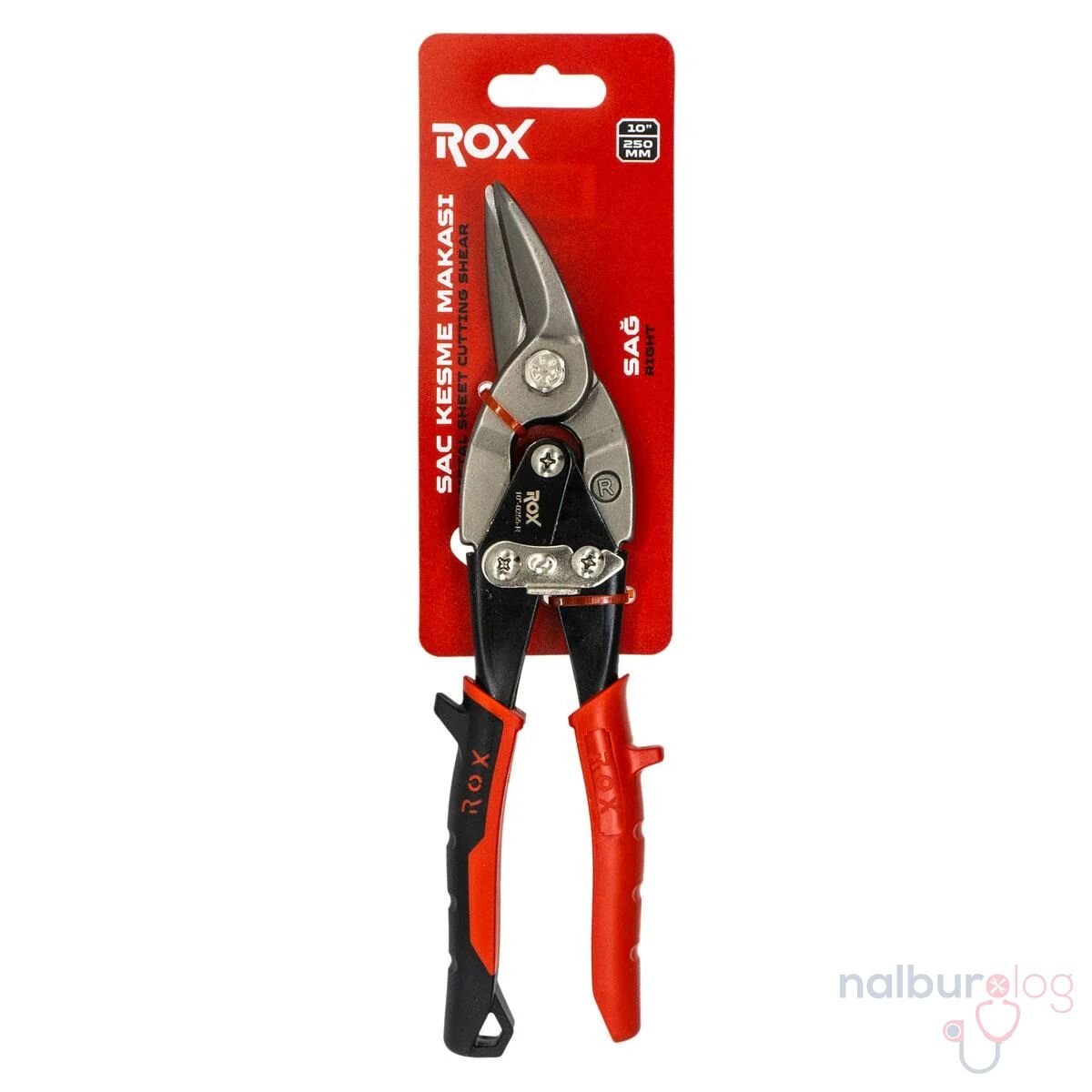 Rox 0255 Mafsallı Sac Kesme Makası 10'' 250mm (Sağ Kesim)