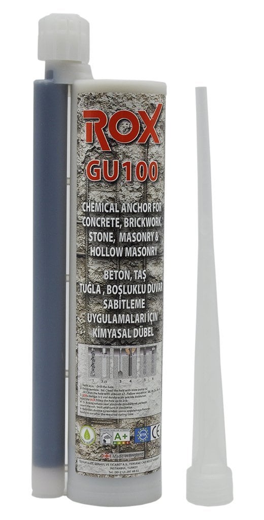 ROX GU100 Epoksi Kimyasal Kartuş 345 ml Çift Komp.