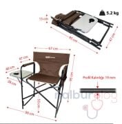 Rox Camping 0318 Fonksiyonel Sehpalı Kamp Sandalyesi - Kahverengi