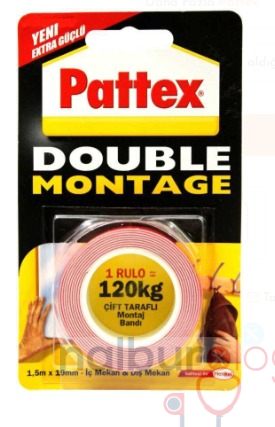 Pattex Double Montage Çift taraflı Bant 120kg 19mmx1.5m