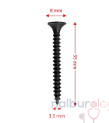 Rox 0344 Ahşap Şerit Vidası 3.5x35 mm (1000 Adet Vida)