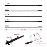 Rox 0353 Kauçuk Saplı Mini El Testeresi Seti 165 mm (6 Parça)