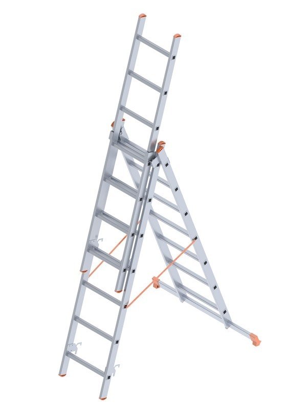 SARAYLI 3x7 A Tipi Endüstriyel Merdiven (193x3=579 CM)